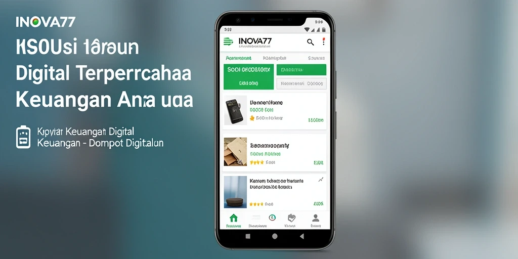 Tampilan antarmuka yang ramah pengguna INOVA77 untuk Dompet Digital.