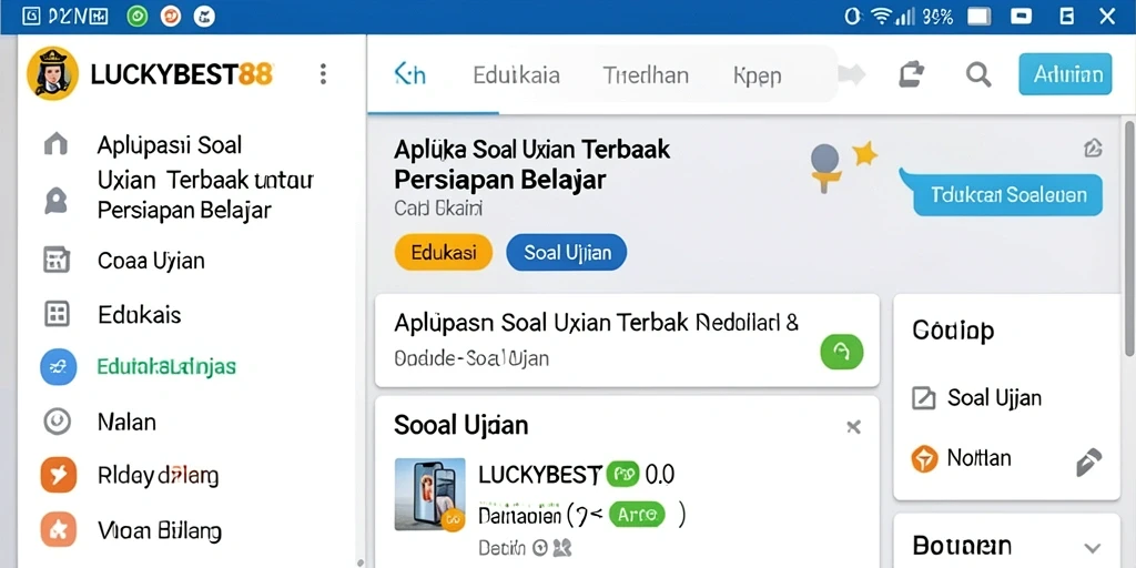 Antarmuka LUCKYBEST88 yang ramah pengguna untuk soal ujian.