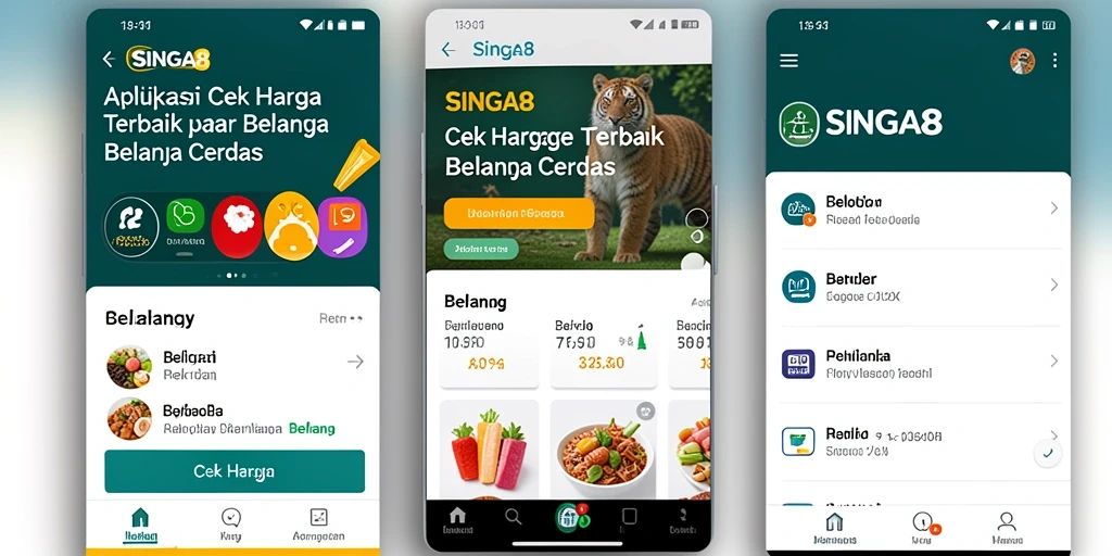 Tampilan antarmuka SINGA8 yang sederhana dan informatif untuk Cek Harga.