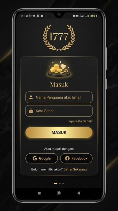 Tampilan halaman login l777